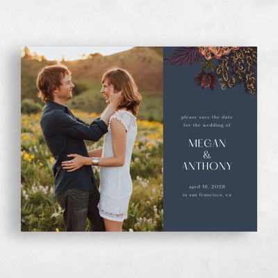 Grayed Navy, Blue Wedding Save the Date - Harlow Photo