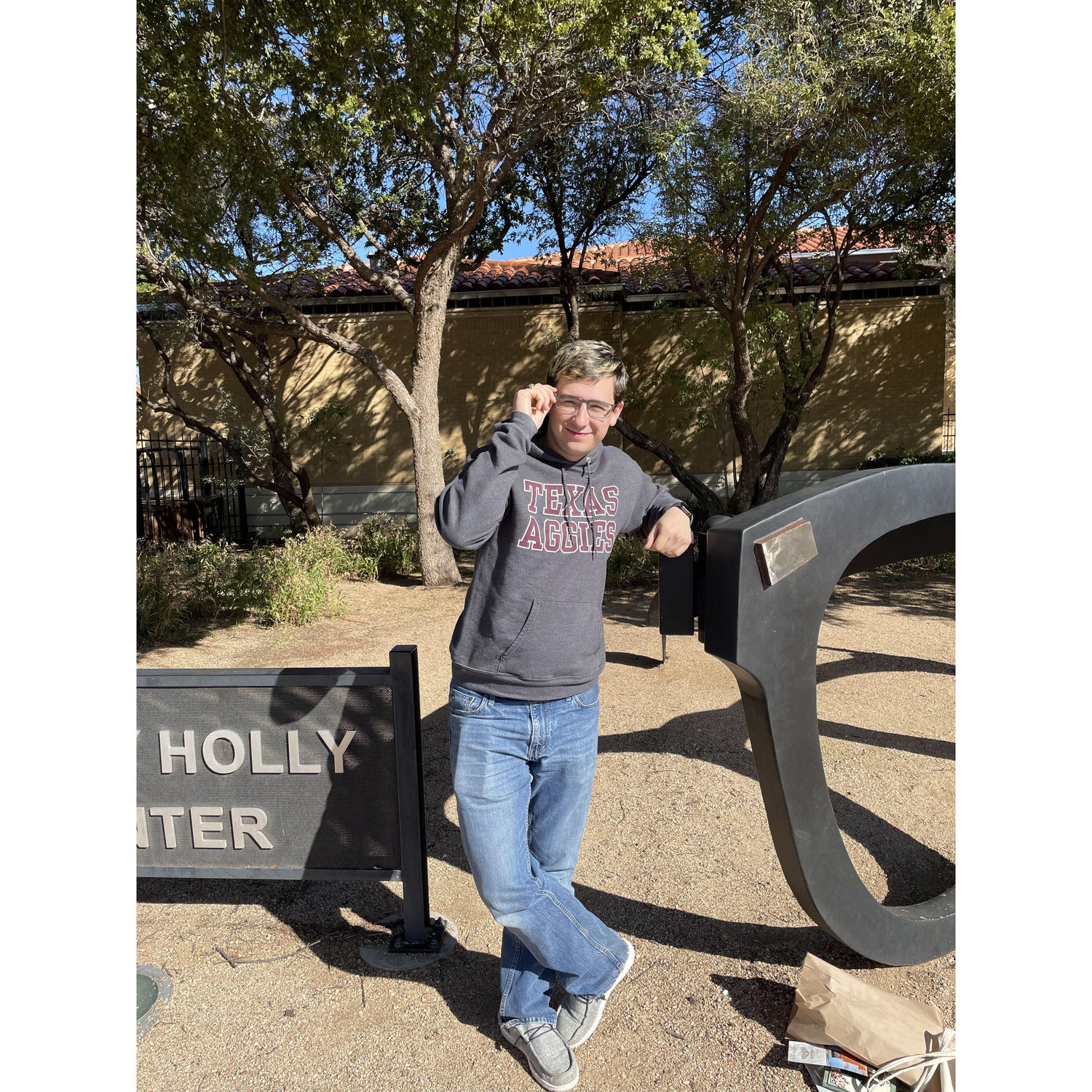 Cameron at the Buddy Holly Museum Lubbock, Texas, October 2023
