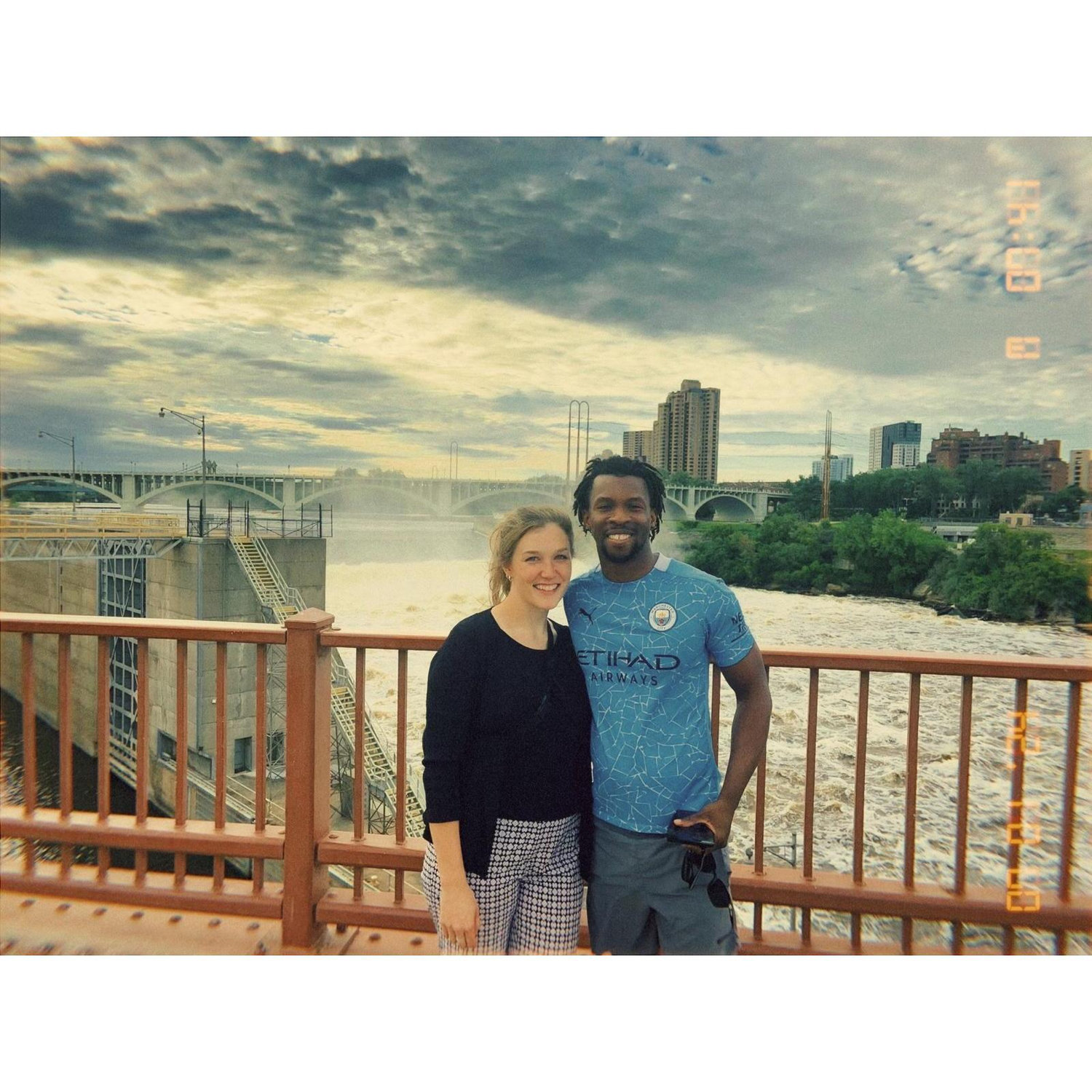 Walking the beautiful Stone Arch Bridge in Minneapolis
