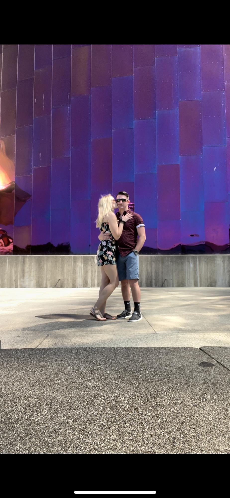 The two of us walking around downtown Seattle, WA near the Space Needle!