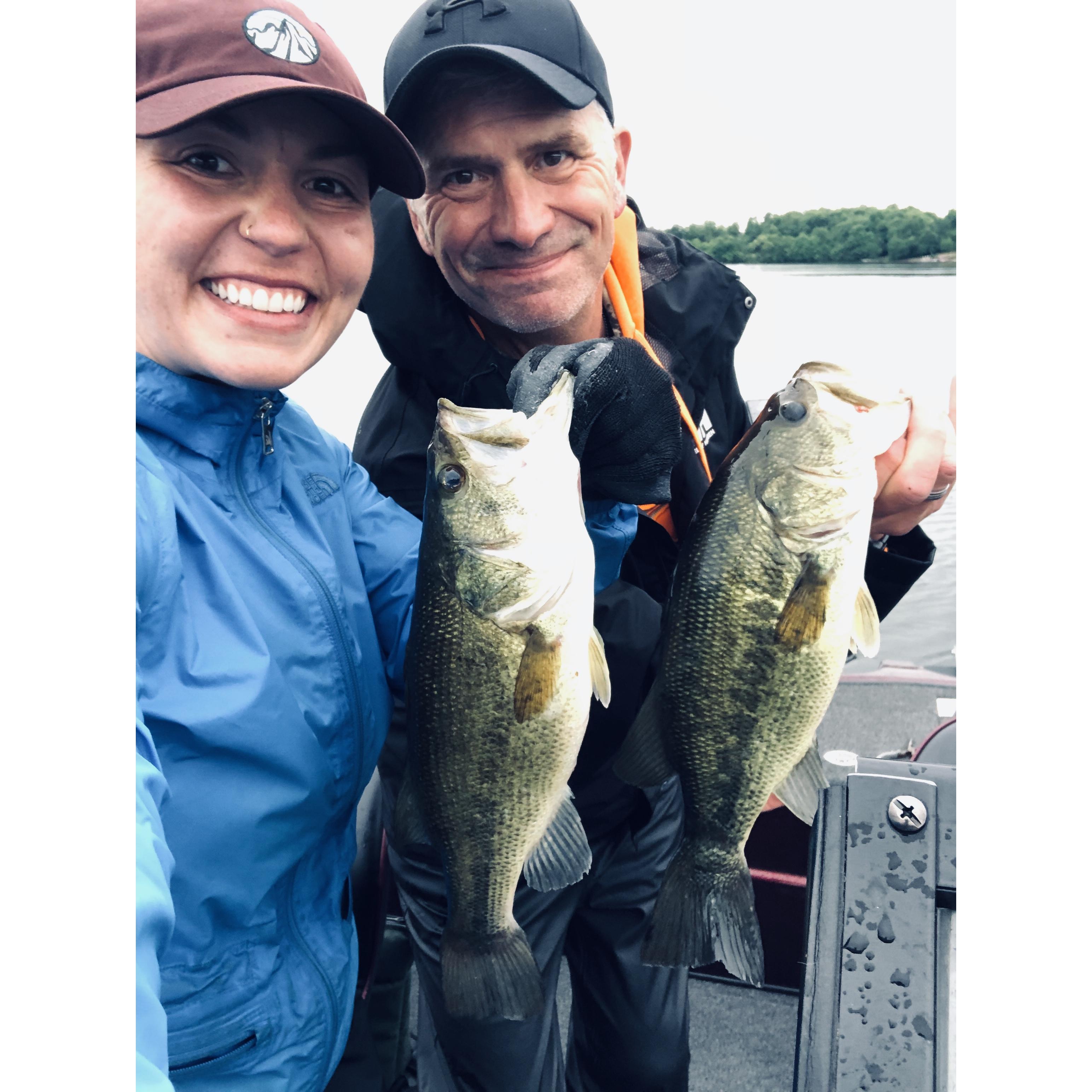 Fishing in the rain on Lobster Lake- double trouble!