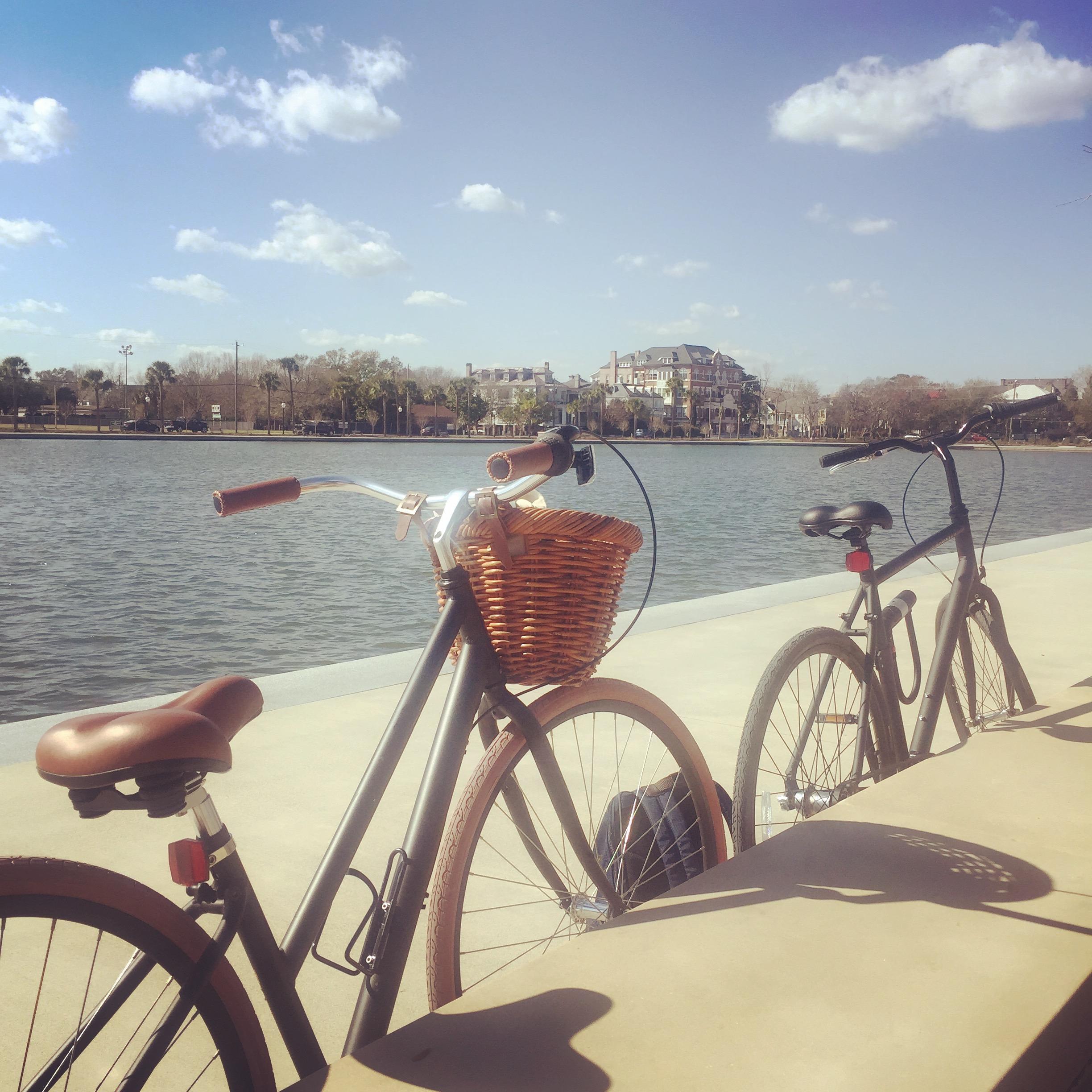colonial lake - one of our favorite bike stops in charleston