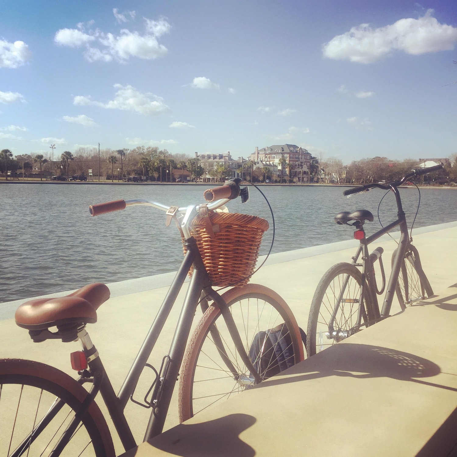 colonial lake - one of our favorite bike stops in charleston