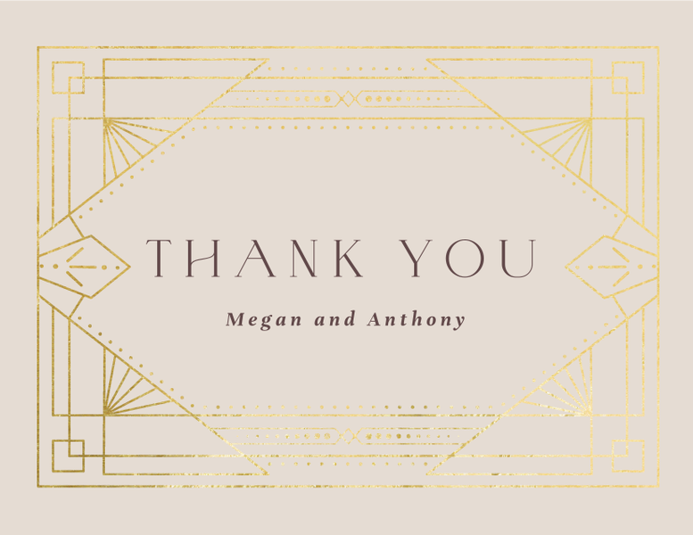 Lance Landscape Foil | Classic Greige | Zola Thank You Cards