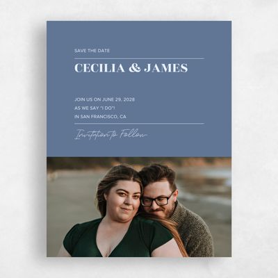 Blue Simple Wedding Save the Date - Valier Photo