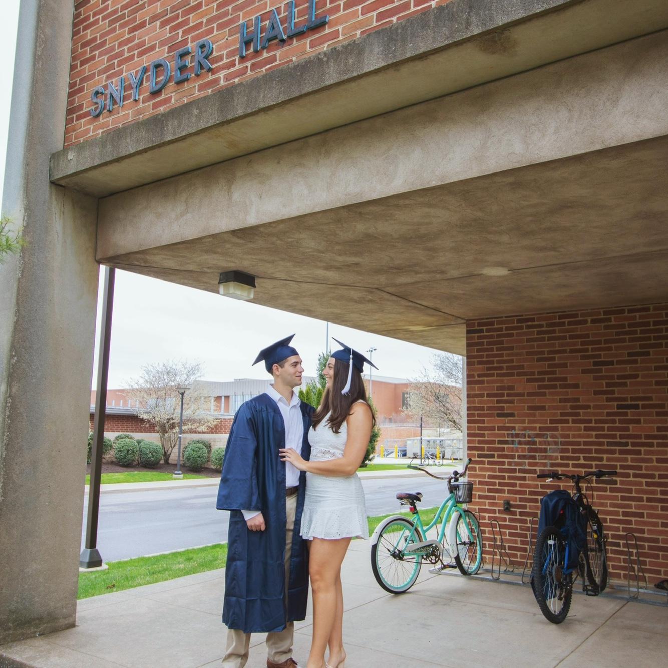 College graduation photos!! Where our love story started -- Synder Hall at Penn State
