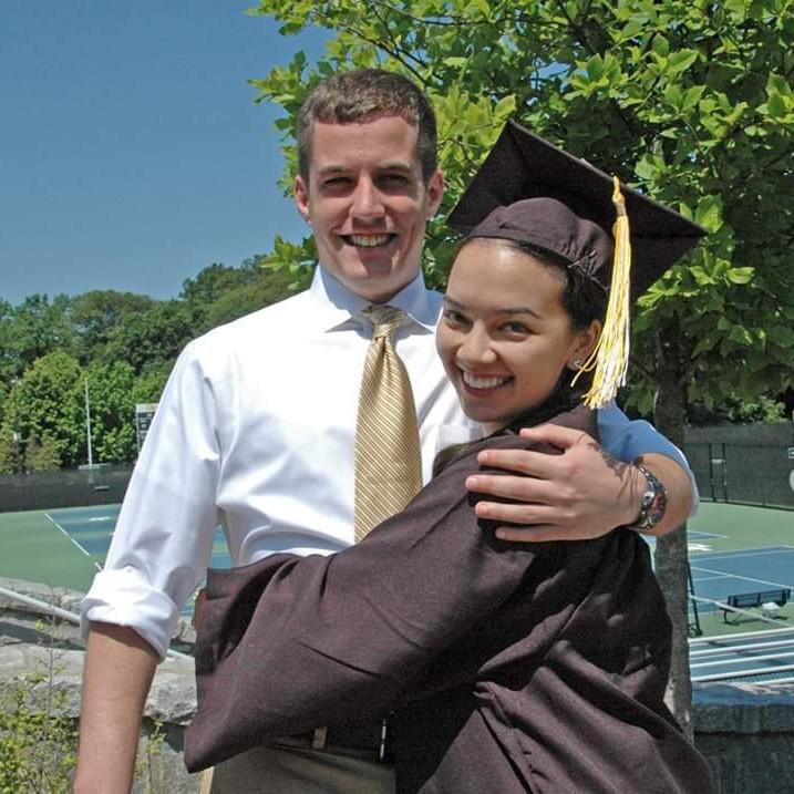 Me, happy that I graduated and thinking about how nice Miles looked.