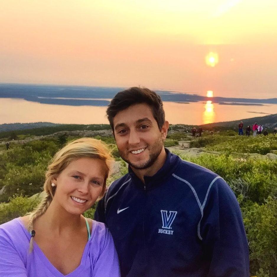 Sunrise on the top of Cadillac Mountain in Acadia National Park.