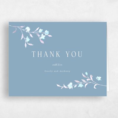 Dusty Blue Wedding Thank You - Bianca Landscape