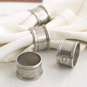 Pewter Napkin Ring, Set of 4