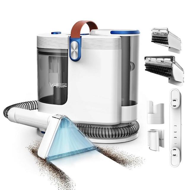 WURESE Portable Carpet Upholstery Cleaner, Carpet Cleaner Machine, Power Suction with 3 Tools, 54oz Large Water Tank, 16.4ft Power Cord, Spot Deep Cleaner for Carpet, Couches, Car, Blue