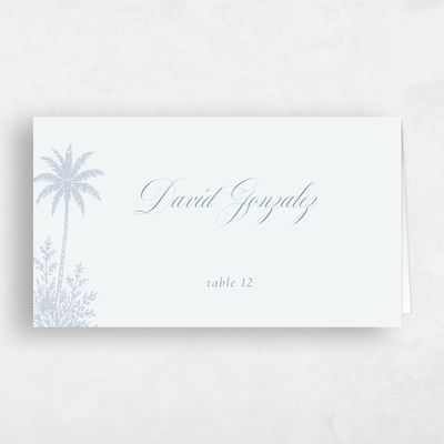 Blue Destination Wedding Place Card - Océan