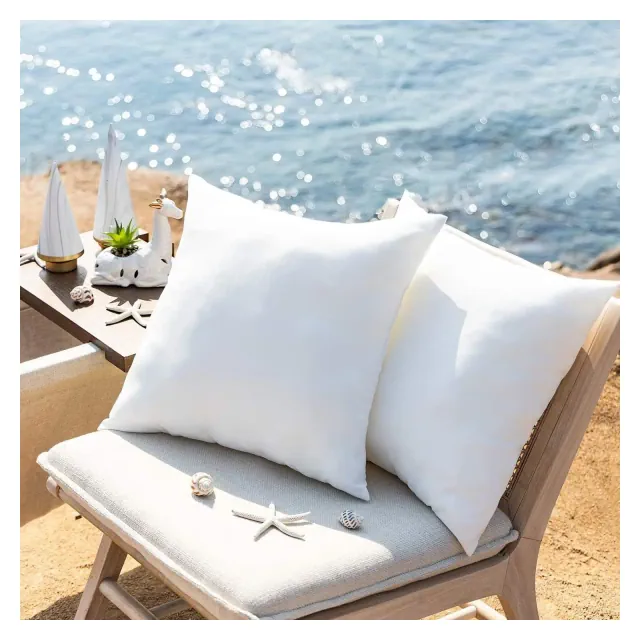 Phantoscope Square Outdoor Pillow Inserts Waterproof, Decorative Patio Pillows Ideal for Outdoor Sofa, Chair and Couch, 2 Pack, 16x16