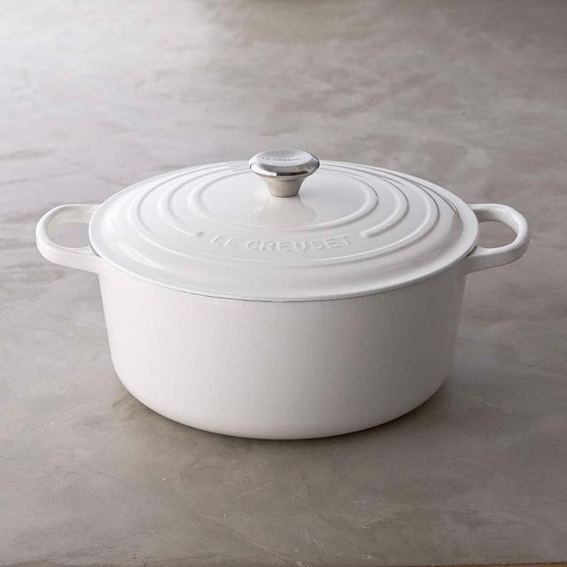 Le Creuset Signature Cast-Iron Round Dutch Oven, 9-Qt., White