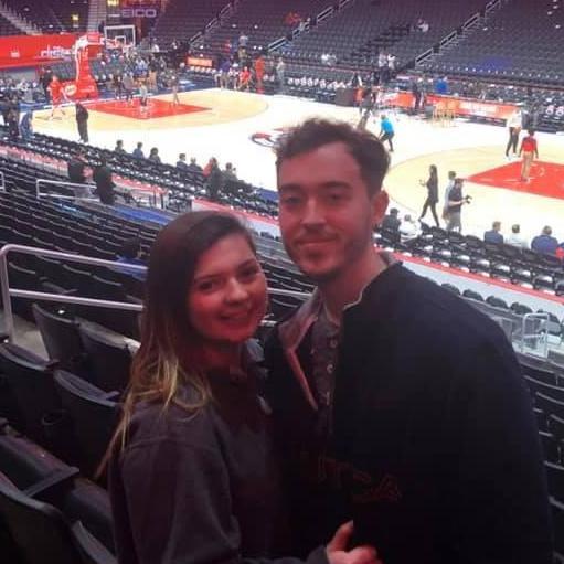 The bride and grooms first basketball game together!
