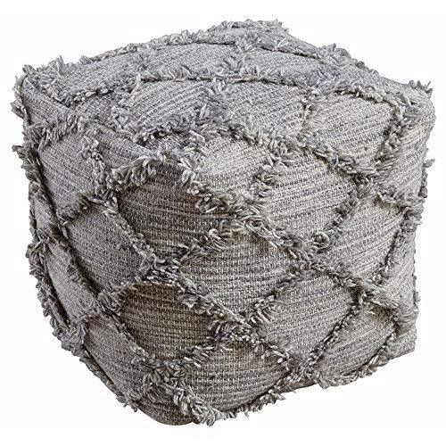 Signature Design by Ashley - Adelphie Pouf - Wool - Contemporary - Natural/Gray