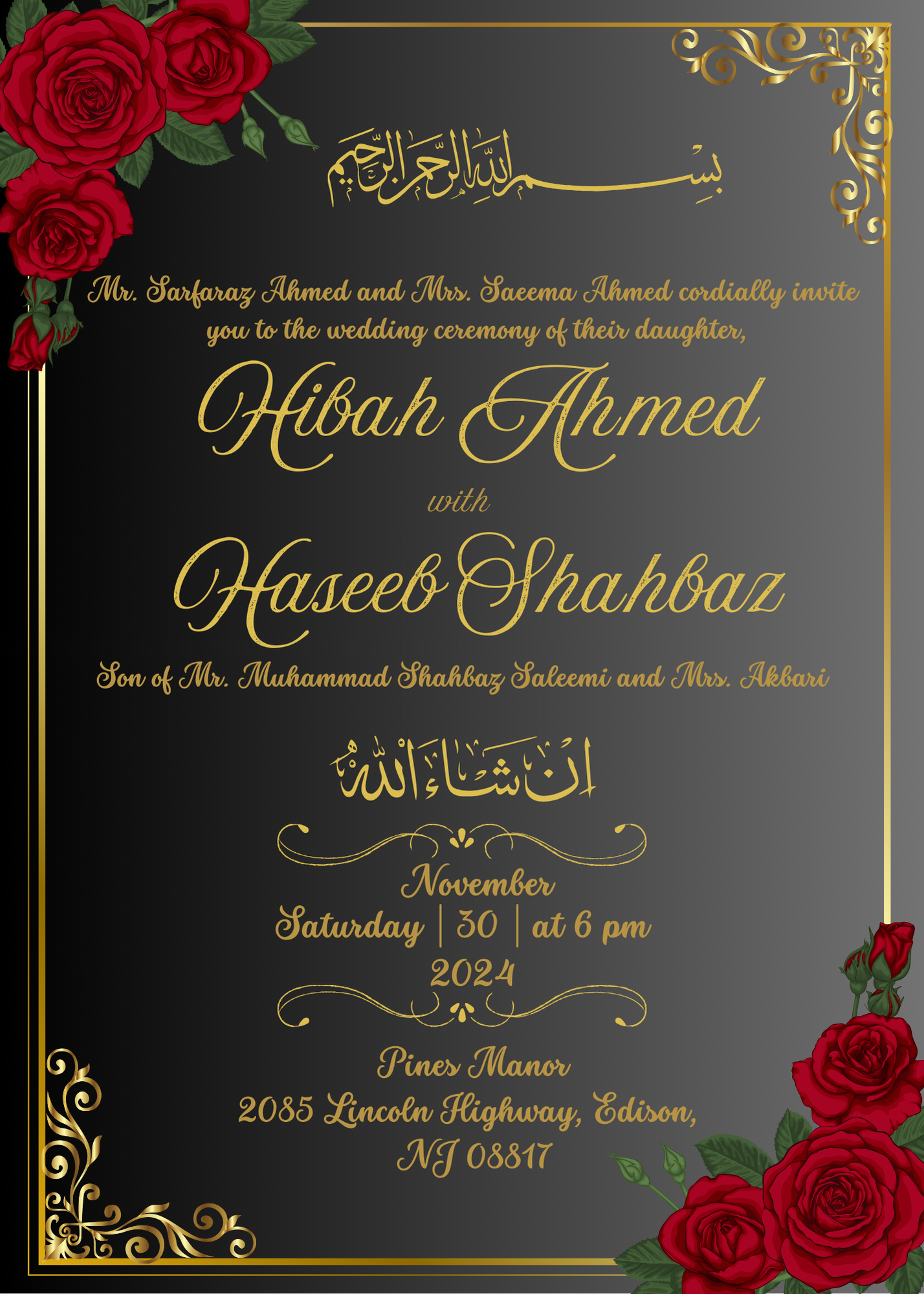 The Wedding Website of Hibah Ahmed and Haseeb Shahbaz