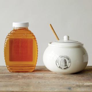 2-Piece Stoneware Honey Pot and Dipper Set