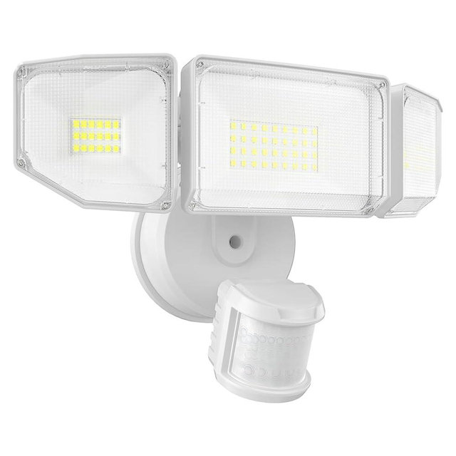 Abovizo 85W LED Security Lights Motion Sensor Light Outdoor, 8500LM, 6500K, IP65 Waterproof, 3 Head Motion Detected Flood Light for Garage, Yard, Porch (White)