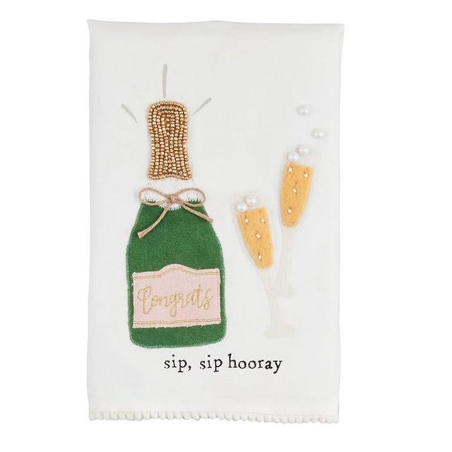 Mud Pie Sip Hooray Wedding Tea Towel; 21" x 14"