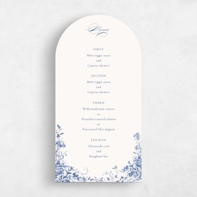 Blue Arch Wedding Menu - Hattaway