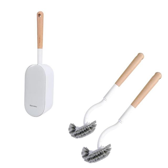 Kpoooku Toilet Brush with Holder + 2 Pack Refills