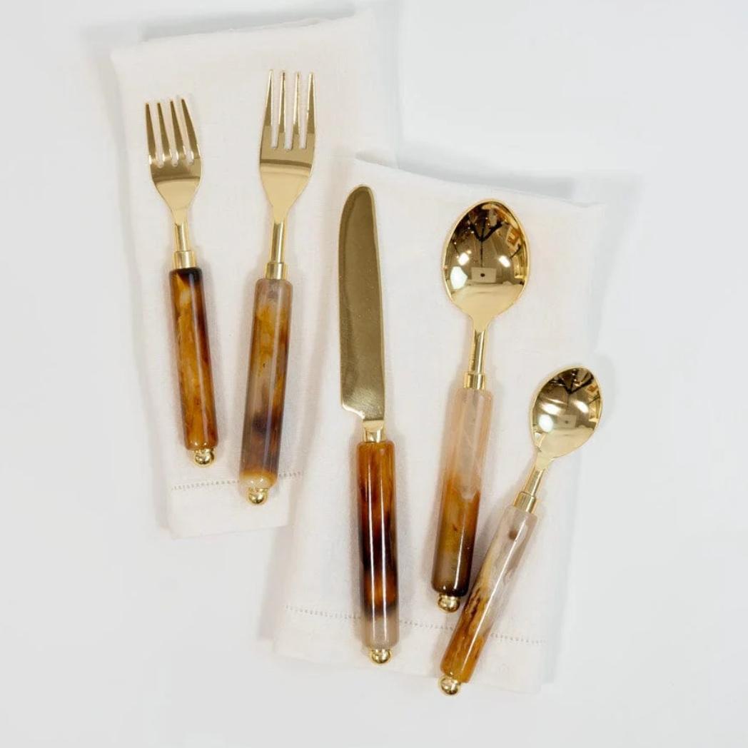 Coffee Resin 5-Piece Flatware Place Setting