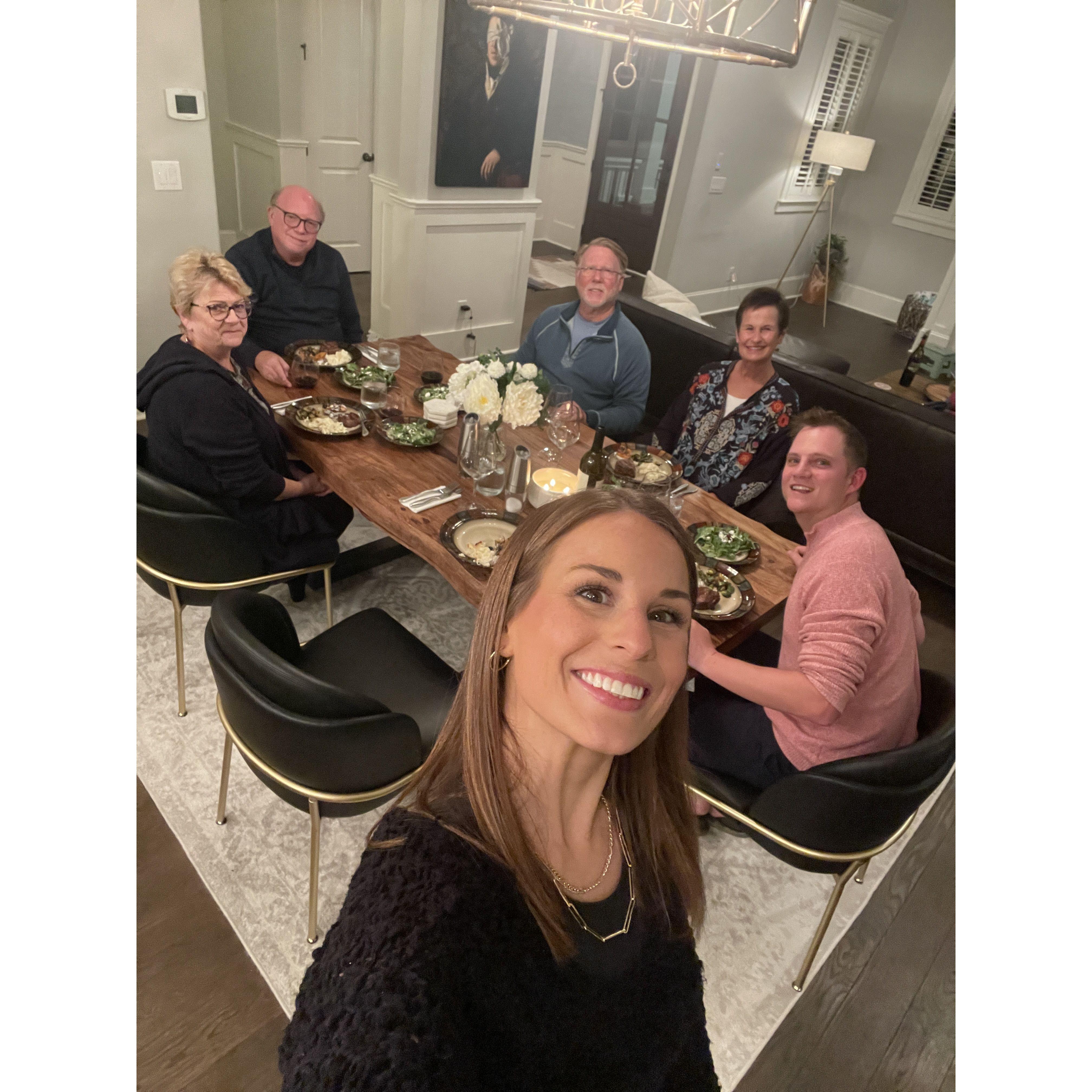 Four days after moving into our new house, we hosted BOTH sets of parents for Thanksgiving. The best housewarming we could ask for. November 2023