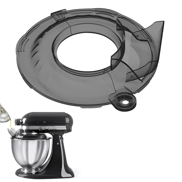 Pouring Shield for KitchenAid Tilt Head 4.5-5QT Stainless Steel (Only),Safety Pouring Shield,Splatter Guard for kitchenaid mixer bowl,Kitchen Aid Stand Mixers (Transparent Black, for 4.5-5 QT)