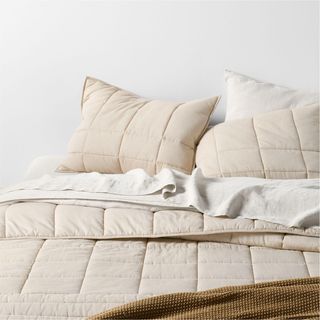 Organic Cotton Heathered Grid Sham