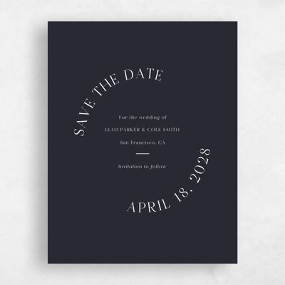 Black Wedding Save the Date - Tarbert Portrait
