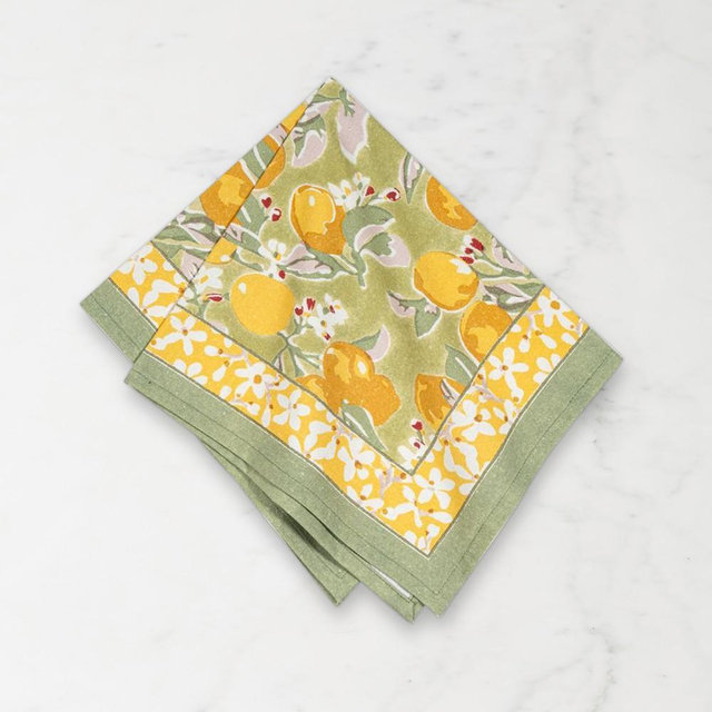 Couleur Nature Citron Napkins, Set of 6, Yellow
