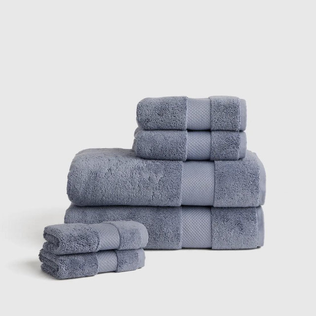 Turkish Ultra Luxe Plush Bath Towel Bundle, Mineral Blue