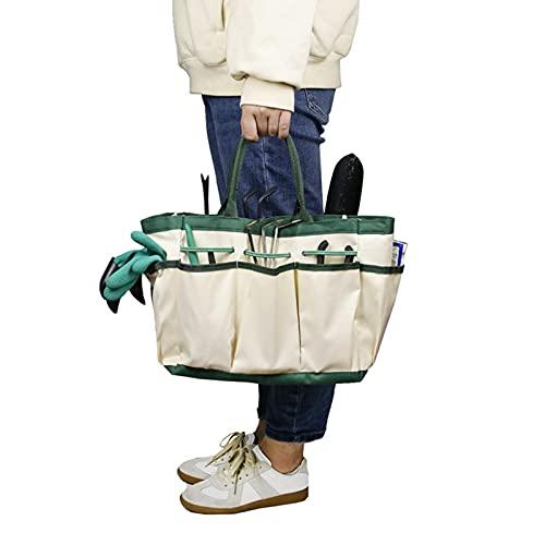 Fdit Garden Tote Bag, Single?Layer Garden Tote Bag Gardening Pruning Tool Storage Oxford Cloth Bag Heavy Duty Tool Storage