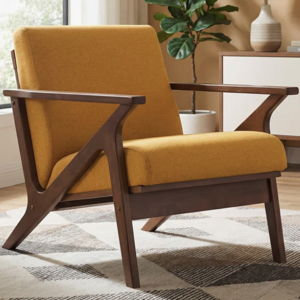 Zola Upholstered Accent Armchair - Mustard Polyester