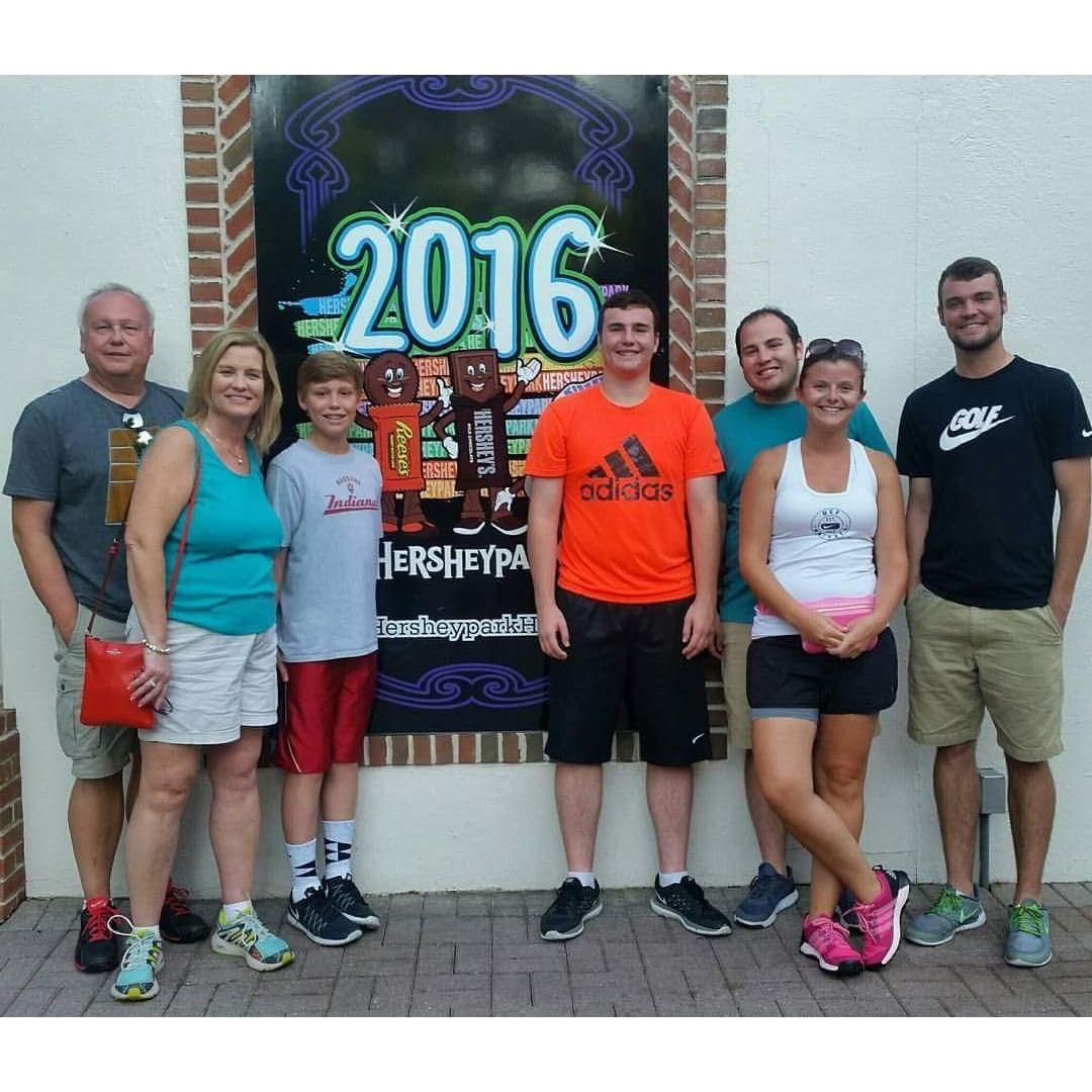 2016: Baysinger family trip to Hershey.