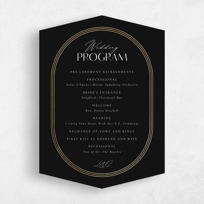 Black Diamond Wedding Program - Tatum Foil
