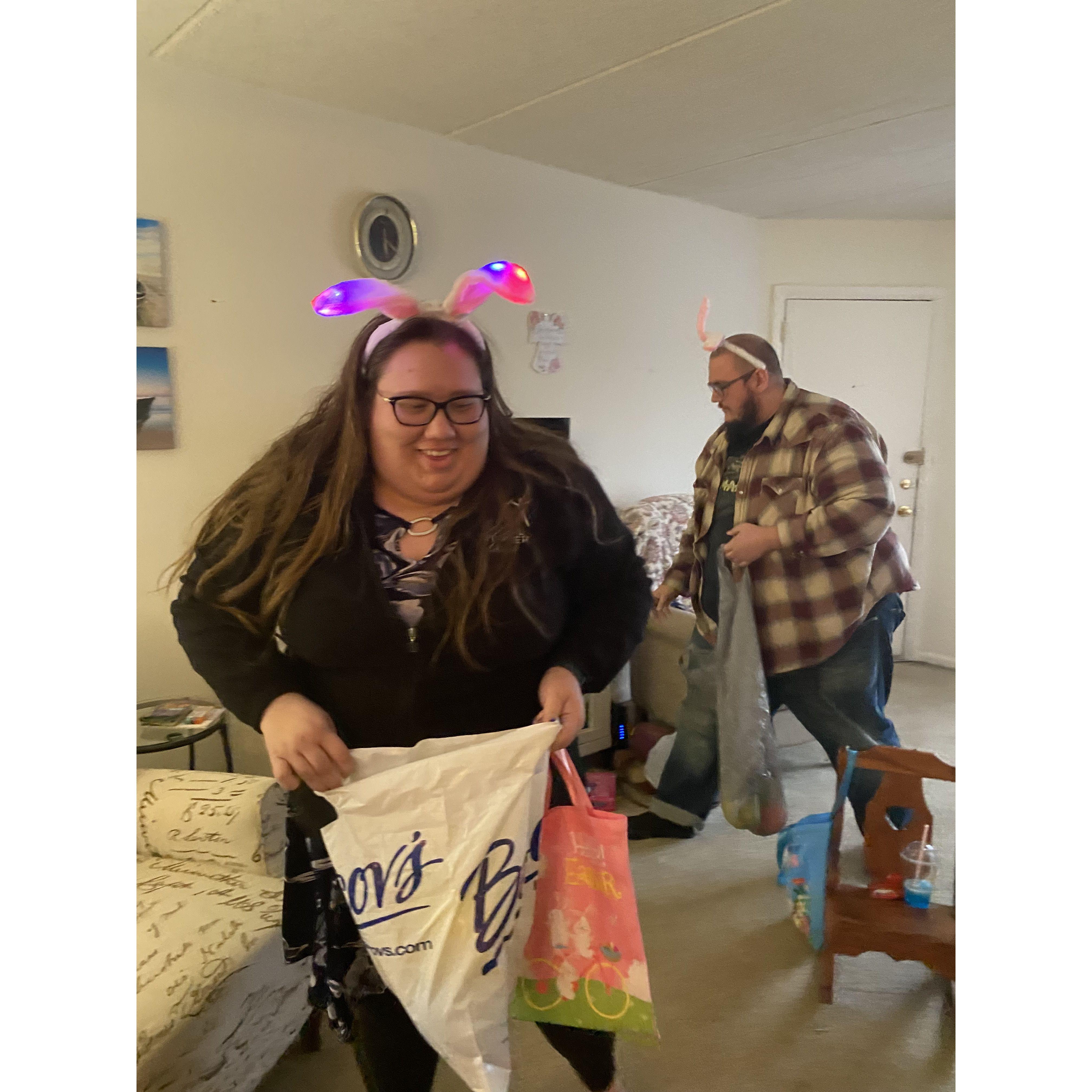 Easter egg hunt where Abigail would never cheat