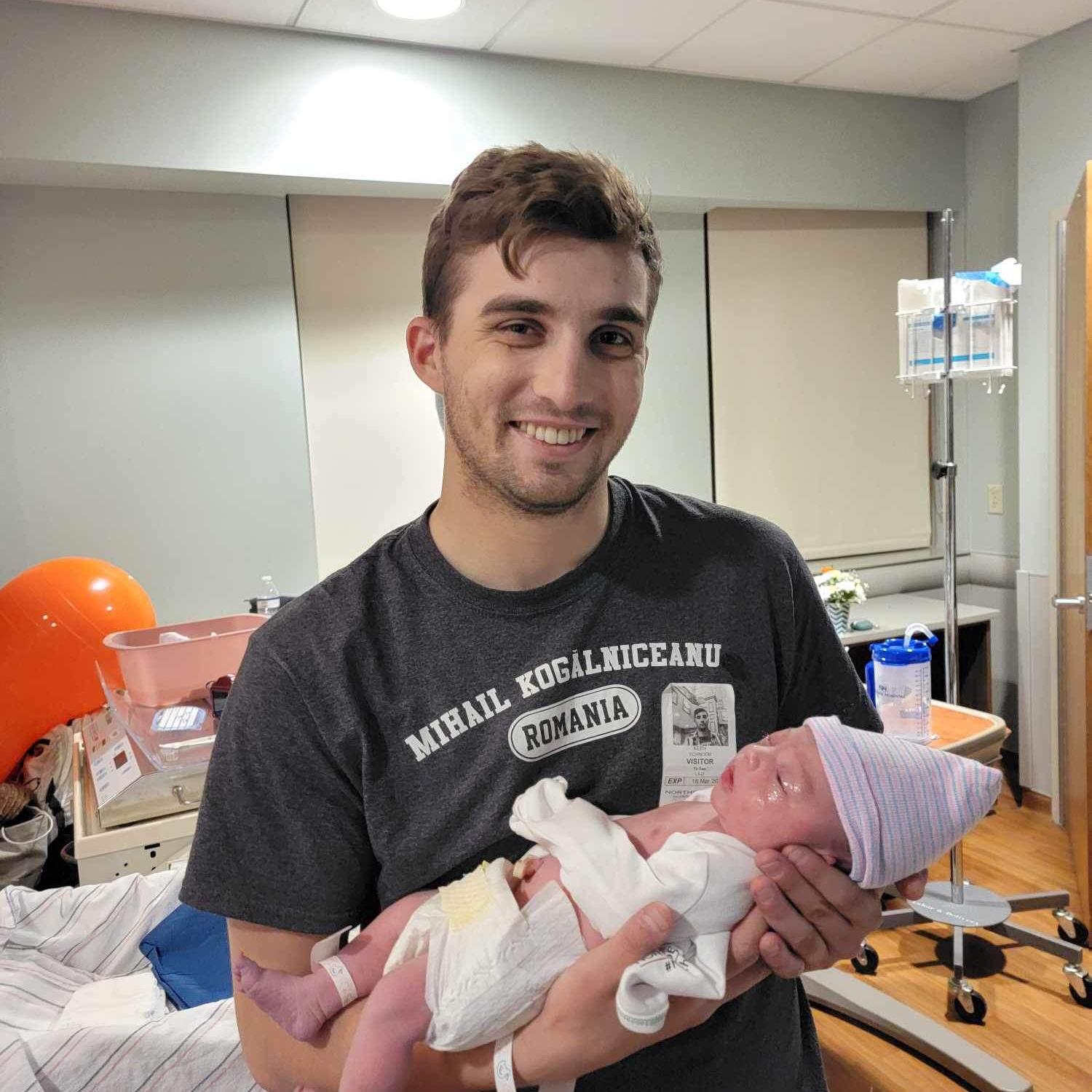 Keith turns into a dad! Suits him