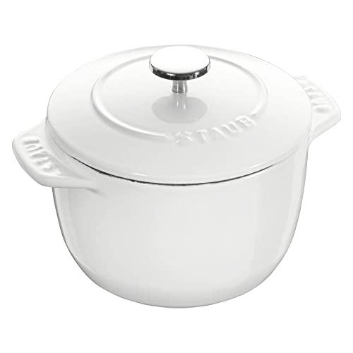 STAUB Cast Iron Petite French Oven, 1.5-qt, Matte White