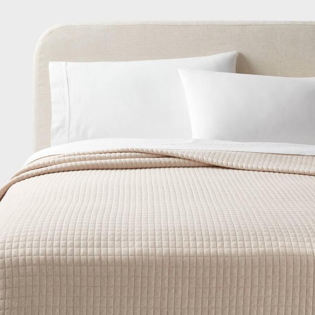 Full/Queen Modern Jersey Quilt Oatmeal Heather - Threshold™