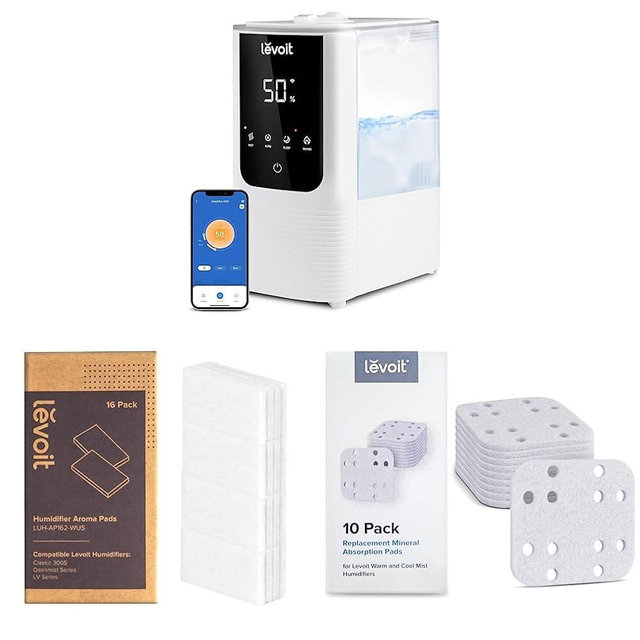 LEVOIT OasisMist Smart Cool and Warm Mist Humidifiers & Aroma Pads 16 Pack, Humidifier Replacement Filters & Humidifier Replacement Filters 10-Pack