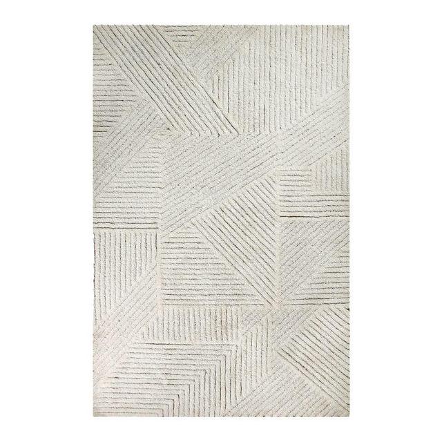 Lorena Canals Almond Valley Washable Wool Rug, 5'7" x 7' 11", Natural
