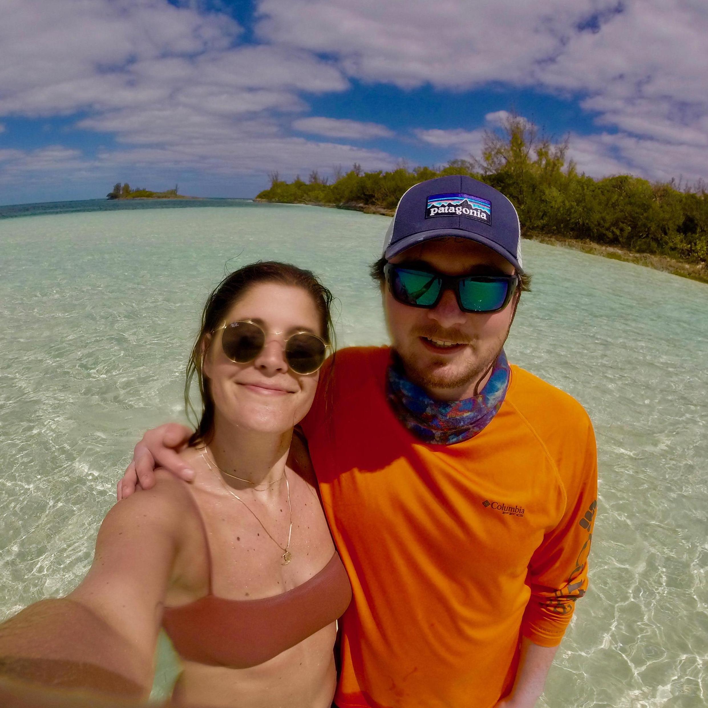 On the flats in Abaco, Bahamas! Our favorite trip together thus far.