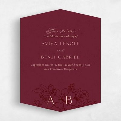 Red Diamond Wedding Save the Date - Oriabel Portrait