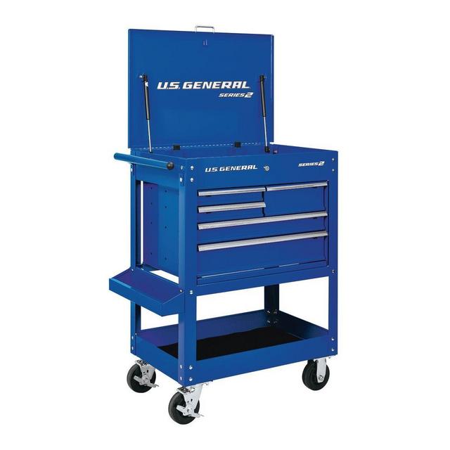 30 in. 5 Drawer Mechanics Cart, Blue