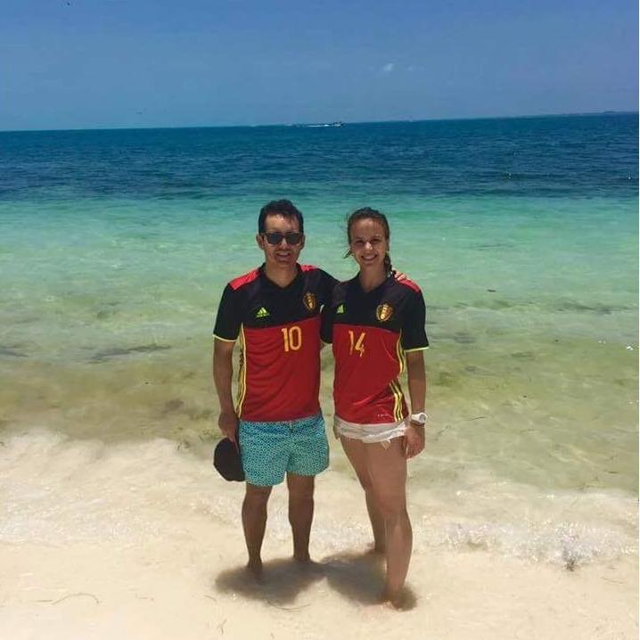 Supporting the Red Devils on game day !
July 2016, Cancún, Mexico