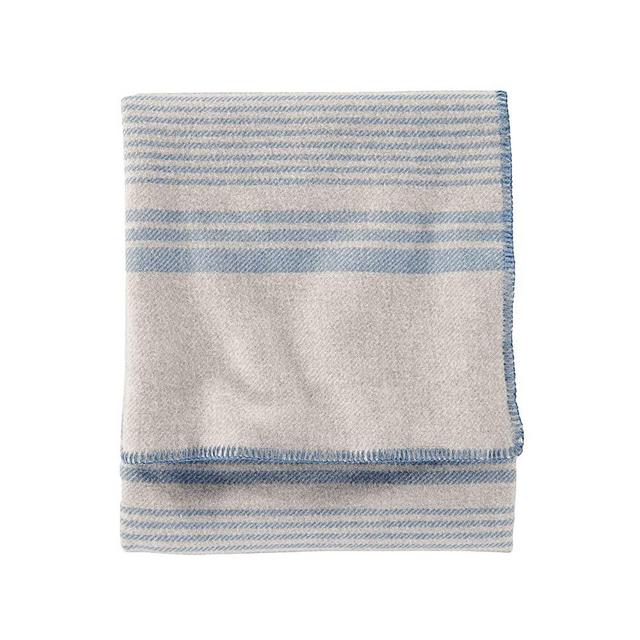 Pendleton, Eco-Wise Washable Wool Blanket, Irving Stripe Taupe, King