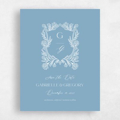 Blue Wedding Save the Date - Willowbrook Portrait