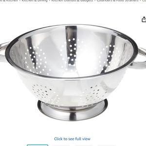 EXCELSTEEL Heavy Duty Stainless Steel Colander 5 Qt | Easy Grip Handles | Self-Draining Base | Mirror Polished | Dishwasher Safe | Pack of 1